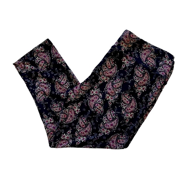 Lildy | Paisley Floral Super Soft Leggings‎ Capri High Waisted Navy/Pink … - Picture 4 of 7